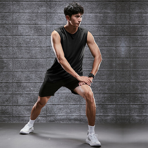Bright fitness clothes men's sports vest suit ice silk quick-drying clothing summer running basketball training sleeveless T-shirt equipment