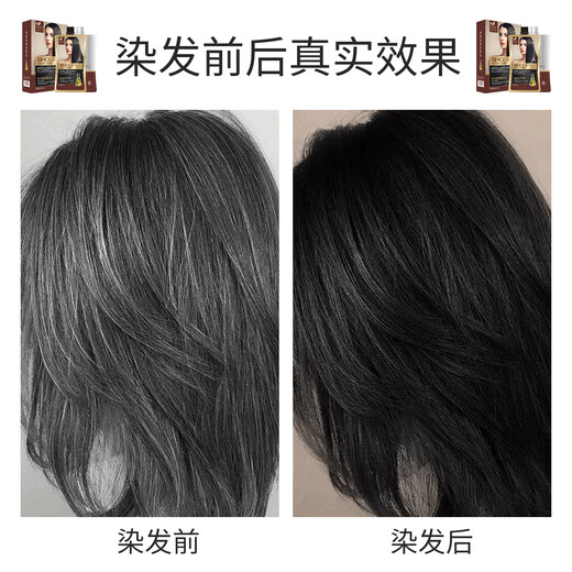 首品植物黑油真不占染发剂1000ML大容量在家染头发盖白发亲肤级染发膏 C677板栗色1000ML