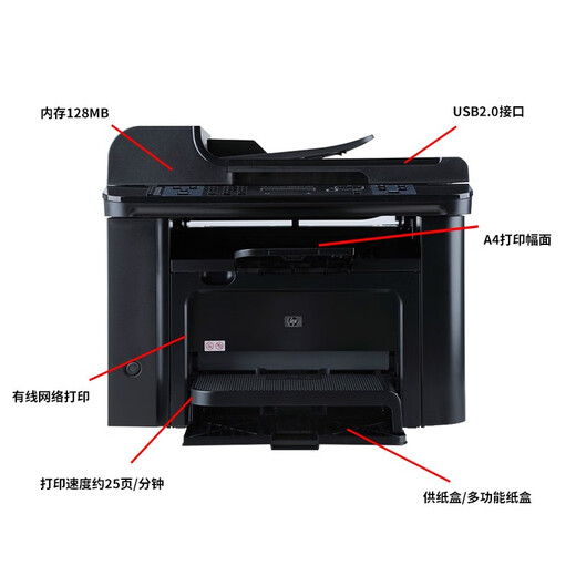 二手9成新】惠普HP M128fn/126a黑白激光打印机 多功能一体机 复印扫彩色扫描M226dw 惠普M1536dnf自动双面+输稿器+有线网络