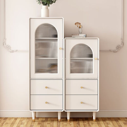 Bai Weitang französischer Sideboard im Cream-Stil gegen die Wand Modernes einfaches Wohnzimmer kleiner vertikaler Schrank Küchenschrank Aufbewahrung Sideboard Kleine Wohnung NT753 Multifunktions Bücherregal Lieferung und Installation