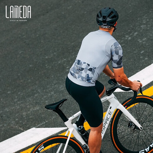 Lampada New Professional Cycling Jersey Short Sleeve Tops Road Bike Mountain Bike Summer Men's Fashion Fashion - Milkshake White Short Sleeve M (Suitable for weight 100-119 Jin Jin equals 0.5 kg)