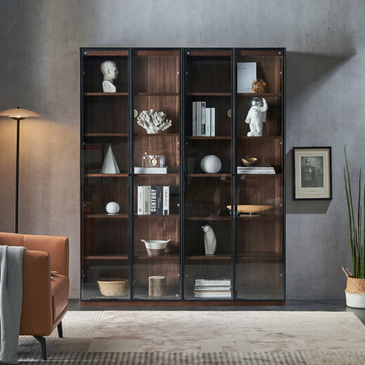 Оригинальный книжный шкаф с твердым деревом Nordic Oak Black Walnut Color Книжный шкаф современный простая полка Трехтолетная книжный шкаф D6172