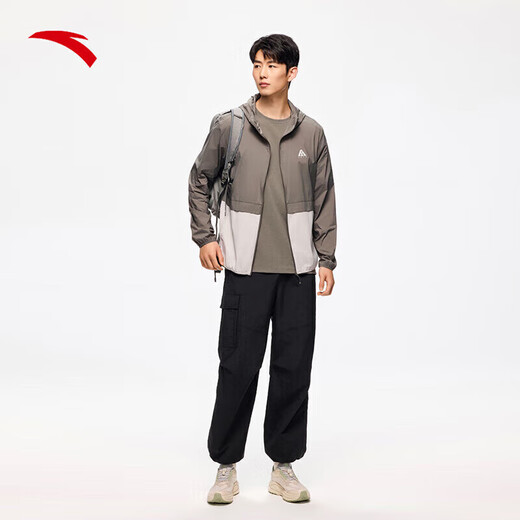 ANTA Outlet Light Shell Thin Jacket Earth Shell Men's Lightweight Outdoor Water-Repellent Fishing Jacket Windbreaker Jacket