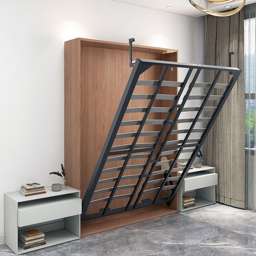 Das moderne einfache unsichtbare Bett kann abgesenkt und verstecktes unsichtbares Bett mit mehreren Funktionen versteckt an der Wand versteckt werden. Neues Doppelklappbett. Automatische (gedrehte) Hardware -Bettrahmen 1,35 Meter * 1,9 Meter