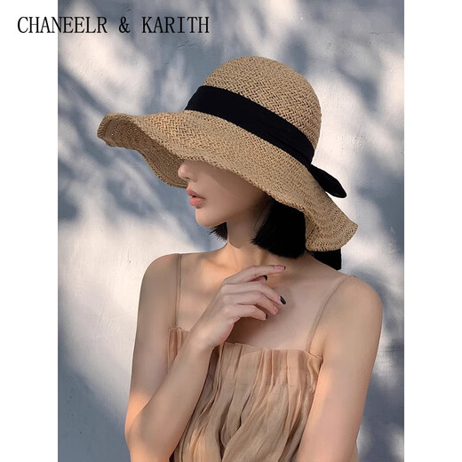 Chaneelr / Karith Sonnenschutzhut für Frauen 2025 Neue Sommer -Strohhut UV Sonnenhut Geburtstag Nische Geschenk für Freundin und Frau Kamelfarbe gleich groß Größe