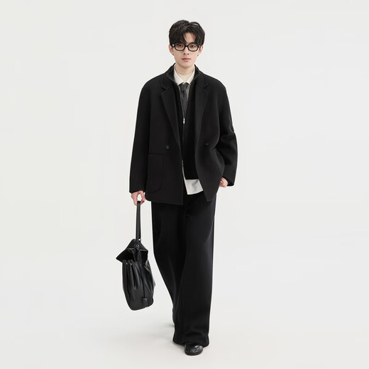 Earl Zall None wool blend Earl Zall 25 autumn and winter short coat men's wool double-sided blazer