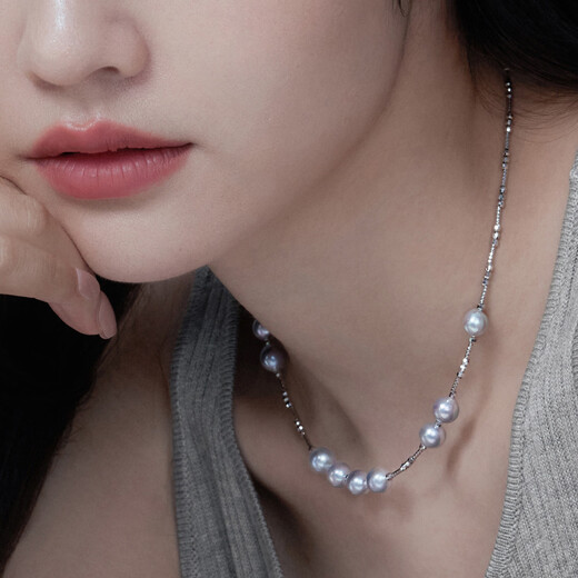 Lukfook Jewelry True Me Series Platinum 950 Seawater Pearl Platinum Necklace Total Weight Approximately 13.52 Grams