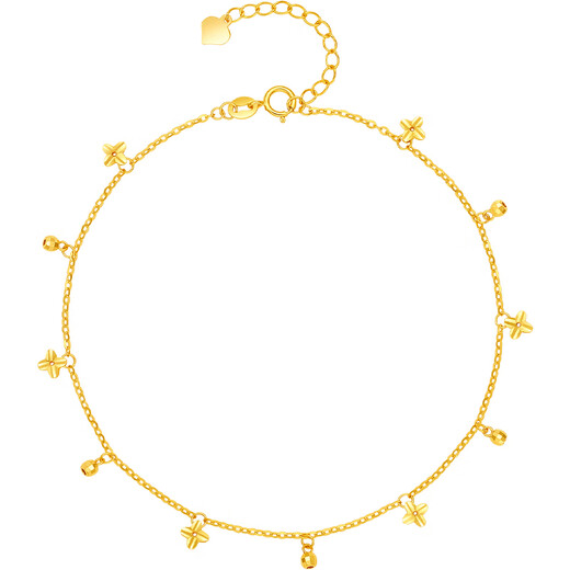 Saturday blessing yellow 18K gold anklet women's flower anklet KH084781 yellow 18K gold 21+3cm birthday gift