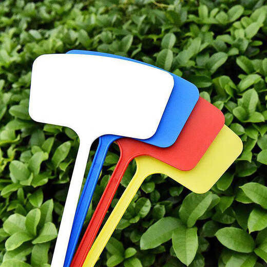 Shipton Ground marca plástico de lados grandes etiqueta de jardinería campo de prueba signo de tierra signo de plántulas de flores 20*8*45 blanco paquete de 10