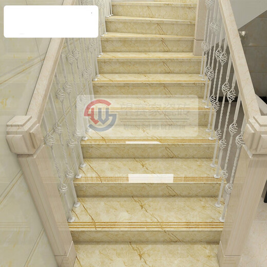 Yang Shengfu 1,2 mètres Briques de bande de roulement d'escalier plaqué or, carreaux de glissement en marbre, glaçure en fil d'or de la villa, carreaux de pas de maison auto-construits TJ12808K-Keluojin 1200 * 470 Glaze d'arc d'autres