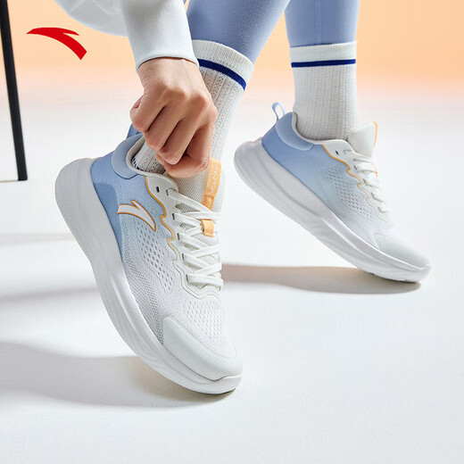 ANTA Women's Shoes Shenxing Lite丨Training Shoes for Women 2026 Spring Cushioning Anti-Slip Jogging Sports Shoes Commuting Hiking Shoes Paper White/Oxygen Blue-4 36.5