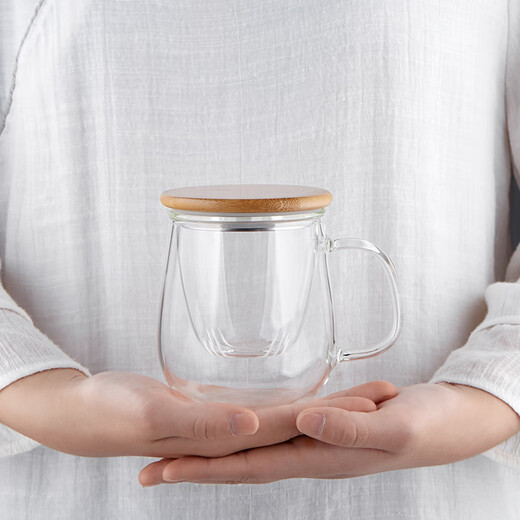 Mesni thickened glass tea cup water cup tea separation cup tea cup flower tea cup tea set cup