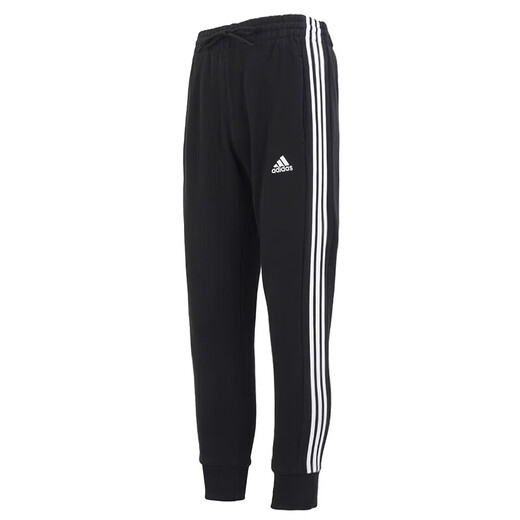 阿迪达斯（adidas）阿迪达斯男裤春季新款小脚裤子运动裤针织收口休闲跑步长裤GK9226 HA4337/黑色 三条纹 M /175/80A