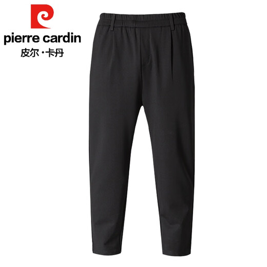 皮尔卡丹（pierre cardin）男士哈伦裤宽松内抽绳百搭小脚潮流新款萝卜裤弹力运动九分休闲裤 夏季黑色 薄款 2XL 150-165斤