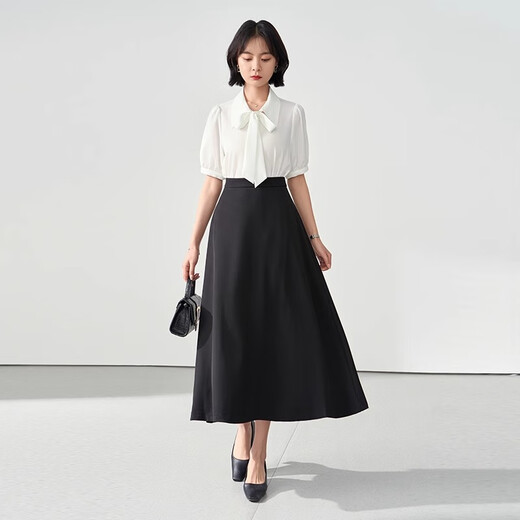 Lady Bird a-line long skirt women's formal umbrella skirt professional long skirt shirt skirt interview skirt daily commuting black skirt