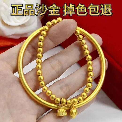 YKINCASL Old Phoenix 999 Pure Gold Never Fades Ancient Method Heritage Bracelet Two Worlds Happy Ring Wedding Gift Heritage Bracelet + Two Worlds Happy Bracelet 58 mm 95-110 Jin Jin is equal to 0.5 kg