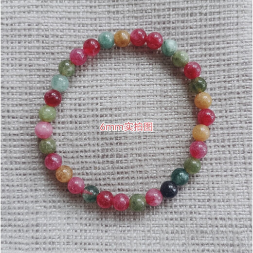 Natural tourmaline bracelet colorful Brazilian color raw stone Wangfu beads 8mm 23 pieces