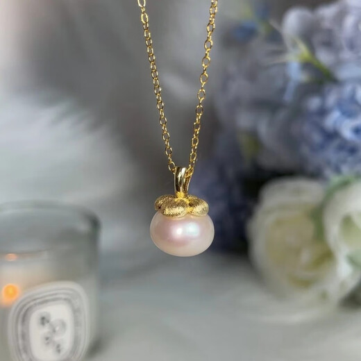 DL 1998 Fat Donglai same style pearl pendant single persimmon persimmon Ruyi natural l fresh water genuine S925 silver small persimmon necklace single silver pendant - chain not included