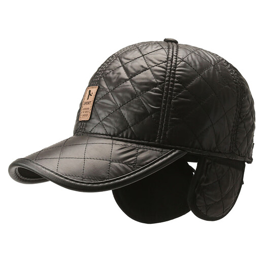 Colorful hat men's autumn and winter baseball cap plus velvet warm peaked cap to protect against cold and ear protection middle-aged casual leather hat dad and grandpa