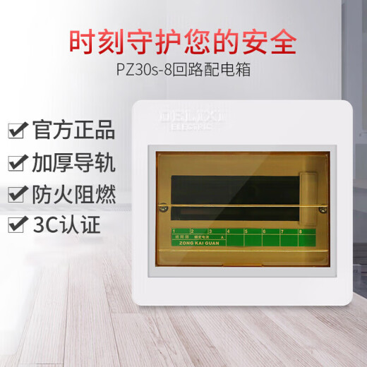 Delixi Electric strong power box distribution box empty open box surface mounted transparent door CDPZ30s-8 circuit