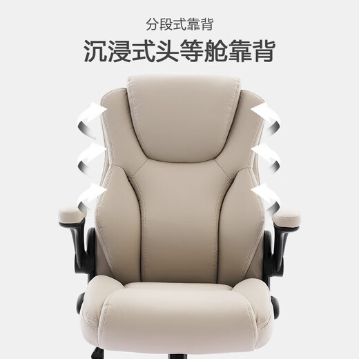 Botai office chair study desk chair home boss leather lift chair study chair computer chair 92259H gray