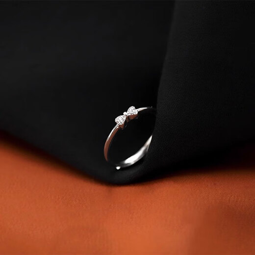 Mansheng Pure S999 Pure Silver Bow Plain Ring Women's Niche Design High-end Pair of Rings for Couples 2025 New Trend S999 Pure Silver Bow Ring