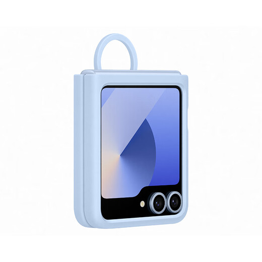 Samsung Galaxy Z Flip6/Flip7 FE original ring-style silicone protective case mobile phone case original mobile phone case multi-functional protective case light blue