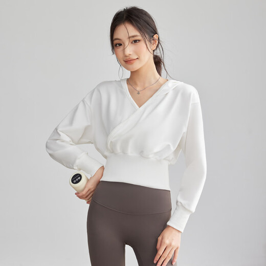 Youyou yoga wear women's long-sleeved waist slimming quick-drying sports top Pilates hooded fitness sweatshirt J34018Y black top XL recommended 130-145 Jin Jin equals 0.5 kg