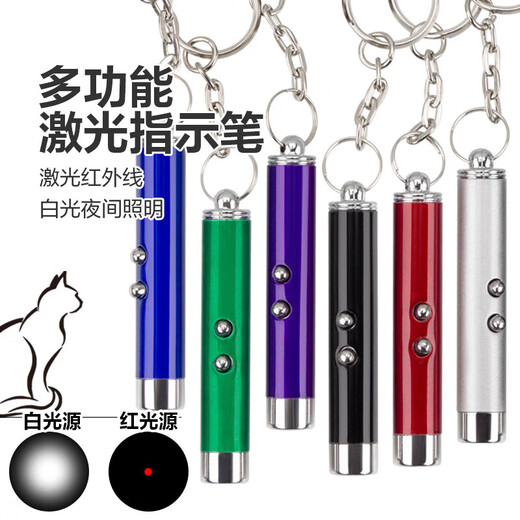 Multifunktionaler Laserlicht -Infrarot -Laserzeiger necken Cat Stick LED kleine Taschenlampe Schlüsselbund Paket 1 Stück Schwarz [Laserpointer]