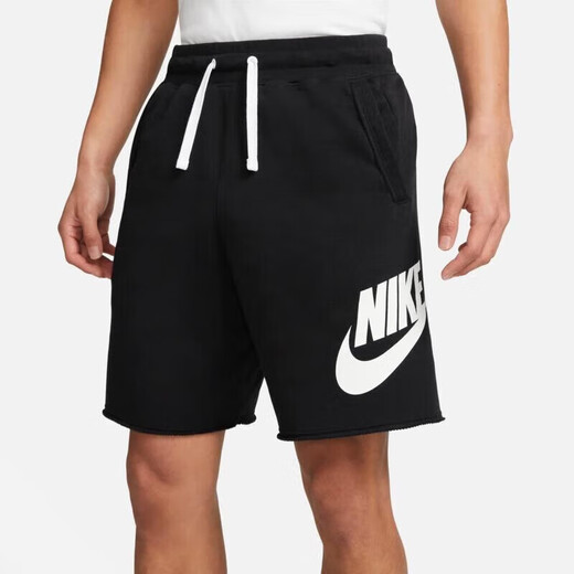 Nike (NIKE) shorts men's pants 2025 summer knitted sports pants breathable casual style running loose basketball lace-up trousers cotton breathable/loose DX0503-010 black M Recommended 120-130Jin [Jin equals 0.5 kg]
