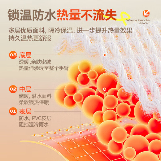 Yookdd electric rider handlebar cover winter battery motorcycle handlebar cover plus velvet thickened warm waterproof and windproof gloves motorcycle handlebar cover + rain cover