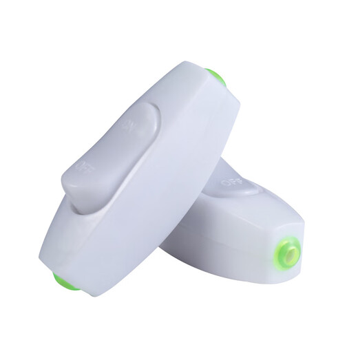 Tianshili white 6A bedside switch boat type wiring power switch cable rocker hand pinch button switch switch (20 pieces)