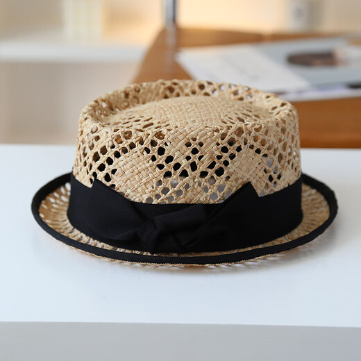 JOLISAC Autumn Print Handmade Ancient Craft Woven Straw Hat Raffia Sisal Top Hat Vacation Travel Sun Protection Hat Women Raffia Natural Color Adjustable