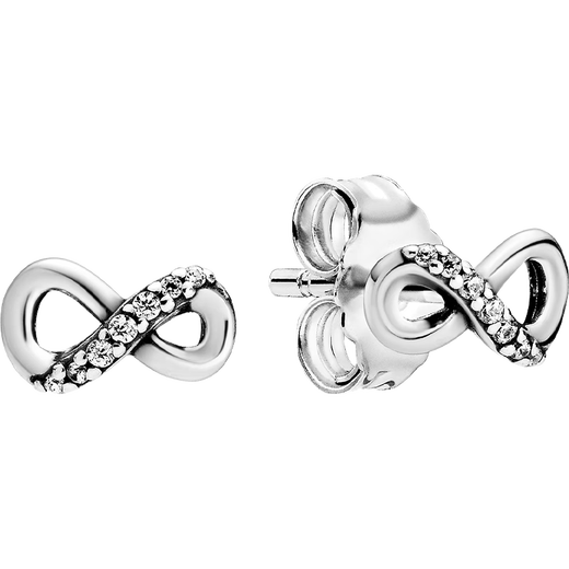 PANDORA Shining Eternity Symbol Earrings 925 Silver Infinity Symbol Fashionable and Versatile Birthday Gift for Girlfriend