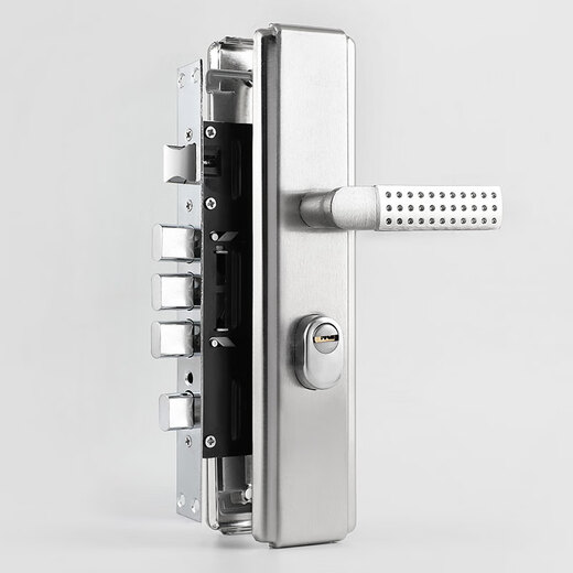 Bomiao security door lock set household door lock copper lock core body thickened handle universal door entrance door lock [double active] <square tongue> whole set left inner