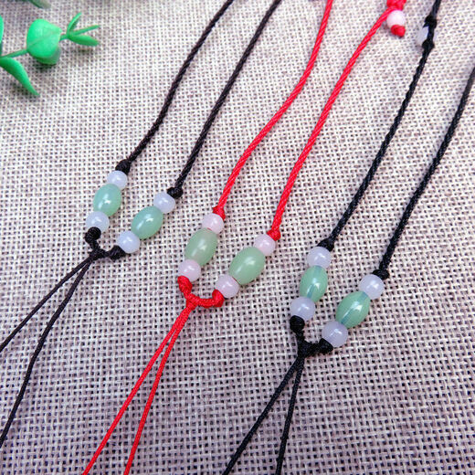 Meipai red rope adjustable necklace rope hand-woven pendant rope children's pendant accessories high-end jade rope SN6197 red rope white vase beads buy 1+1 2 pieces trial pack