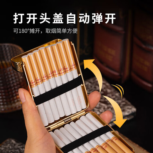 Ruoyan Peaky Blinders three-open metal cigarette case portable Shelby 20-pack slim automatic pop-up silver cigarette holder