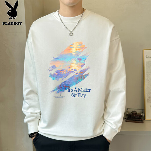 Playboy (PLAYBOY) sweatshirt men's autumn and winter coat men's long-sleeved T-shirt men's loose casual trendy brand round neck sportswear