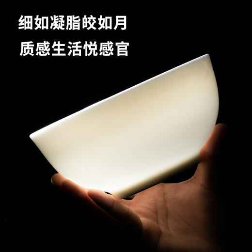 Haoya underglaze color Jingdezhen tableware home 6-inch noodle bowl ceramic bowl rice bowl can be packed with 2 pieces pure white