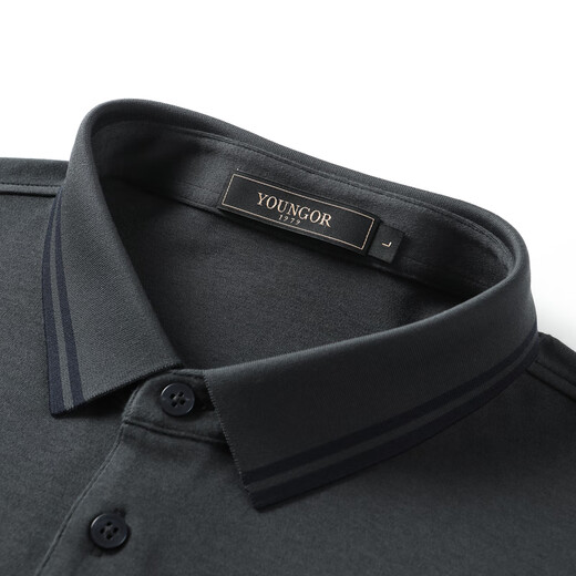 YOUNGOR POLO shirt men's autumn and winter young men's long-sleeved POLO shirt feels delicate and soft gray VLPC539969DCA L