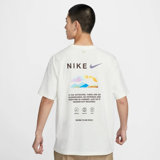 
Nike (NIKE) short-sleeved men's summer new round neck sportswear loose half-sleeved breathable men's T-shirt HF6172-133 M