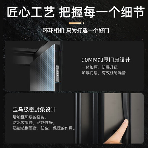 星月神入户防盗门前十品牌甲级别墅大门家用安全门密码锁子母门入户门智能锁进户门锌合金单门包上门安装 2250*1050外开单门（标配机械锁）预售