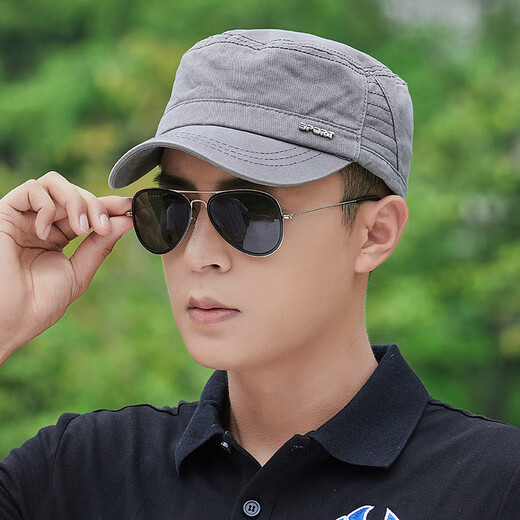 Modal hat men's spring, autumn and winter sunshade flat-top cap, casual and versatile, sun fishing, cycling, sun protection baseball cap, navy blue, one size fits all, adjustable size (56-60)