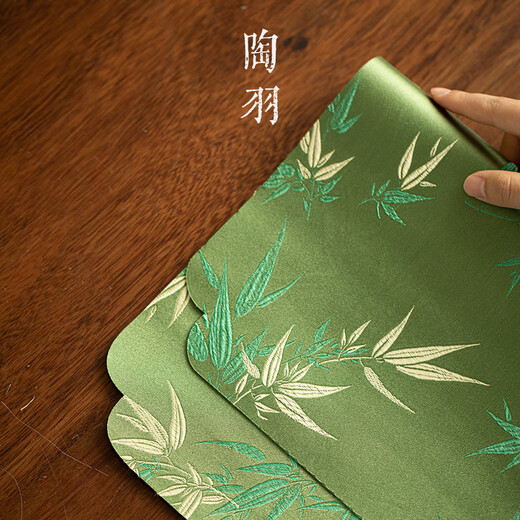 Taoyu tea towel, tea cup, tea mat, Chinese tablecloth, pot absorbent tea towel mat, pure cotton rag, tea set, light luxury cover cloth, tea cloth, dry soaked bamboo shadow tea mat - rectangular