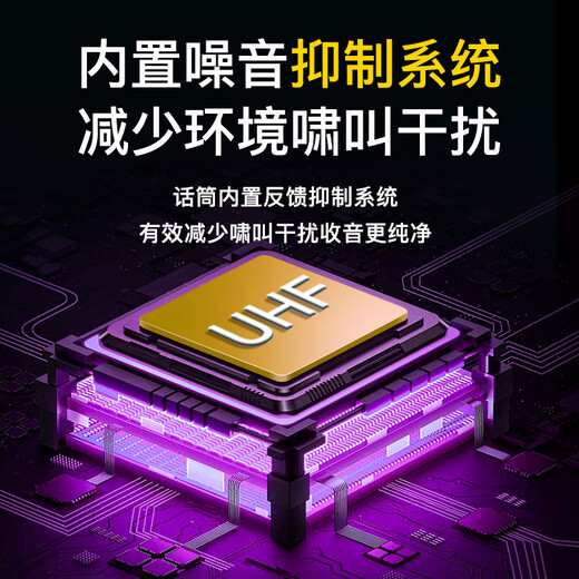 Ringing Wireless Microphone Handheld Microphone Outdoor Performance Singing Audio Amplifier Universal Anti-Howling U-section Hosting Conference Training Speech Trolley Speaker One to Two Wireless Microphone Champagne Gold