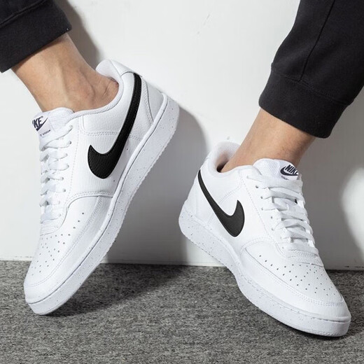 耐克（NIKE）男鞋子男 25夏季新款运动鞋时尚休闲鞋小白鞋低帮耐磨透气板鞋男 【简版空军】热销-经典黑白/晒图退10 41 （内长260mm）
