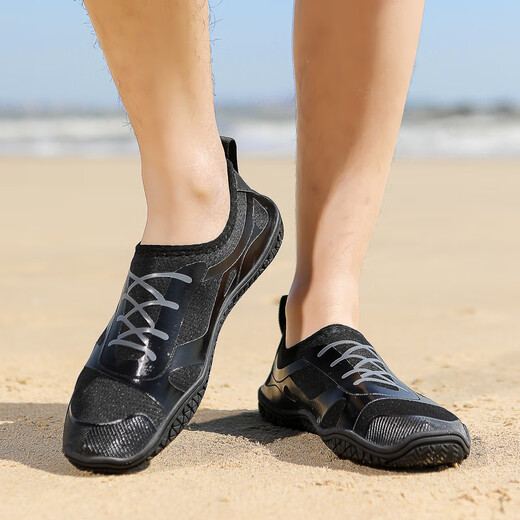 PKSAQ new men's beach shoes sea shoes beach shoes women's outdoor swimming stream wading sport casual shoes fitness 702 black 41