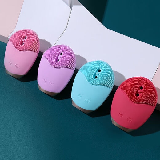 Nettoyant électrique pour le visage, nettoyeur de pores, brosse de nettoyage de massage en silicone pour éliminer les points noirs et les peaux mortes, instrument de nettoyage du visage, artefact de nettoyage, instrument de nettoyage du visage de type A (poudre de riz légère)