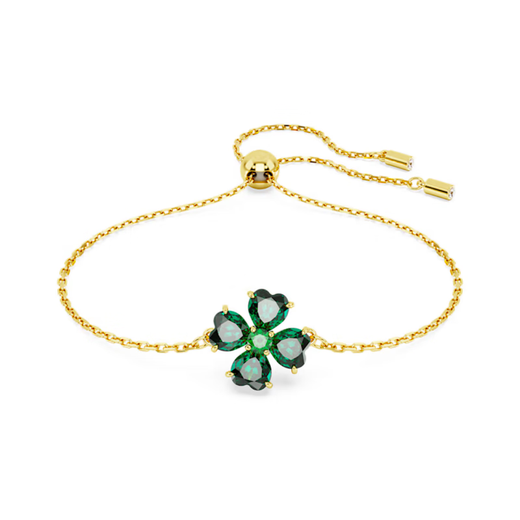 Swarovski clover gold-plated bracelet green for men and women, green F brand original box (random color)