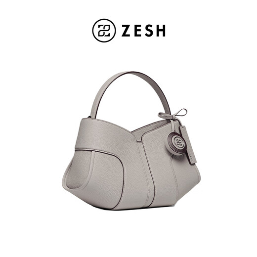 ZESH/泽尚 云襟中号hobo包手拎包通勤斜挎包单肩包女 瓷器灰